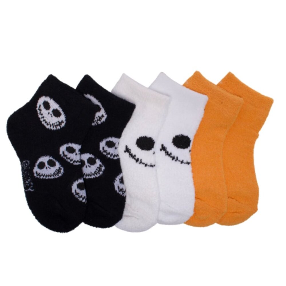 Disney Nightmare Before Christmas Toddlers 3pk Cozy Crews Quarter Socks, 2T-3T